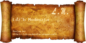Löb Modeszta névjegykártya